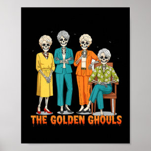 Die goldenen Ghule Skelett Halloween Idee Lustig Poster