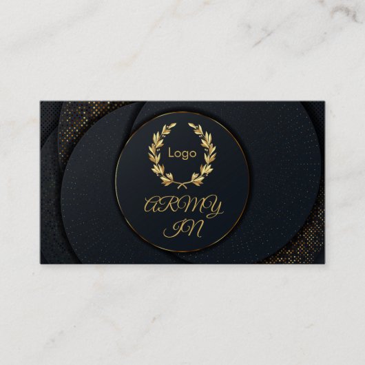 Die goldenen Punkte im schwarzen Kreis Visitenkarte (Vorderseite)