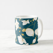Die goldfarbene und weiße, elegante Orchidee bläst Kaffeetasse (VorderseiteRechts)