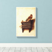 Die Goldfinch von Carel Fabritius Leinwanddruck (Insitu (Holzboden))