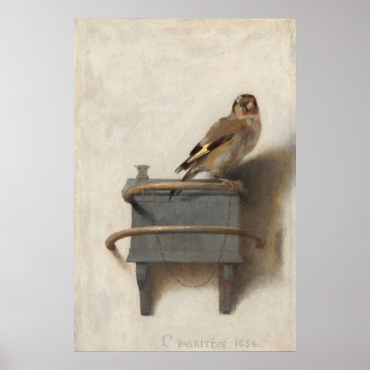 Die Goldfinch von Carel Fabritius Poster (Vorne)