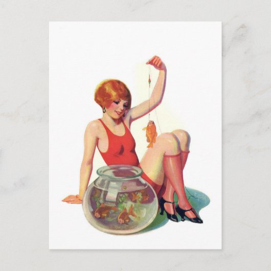 Die Goldfisch-Klassiker-Illustration Postkarte (Vorderseite)