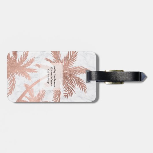 Die goldgelben Palmen aus tropischer Rose sind aus Gepäckanhänger (Rückseite horizontal)