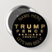 Die Goldtone Trumpf-Pennys lässt Gewinn Bigly Button (Vorne & Hinten)