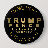 Die Goldtone Trumpf-Pennys lässt Gewinn Bigly Button (Vorderseite)