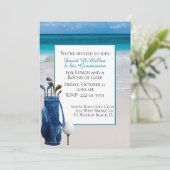 Die Golf-Party Einladung des White Beach Groom (Stehend Vorderseite)
