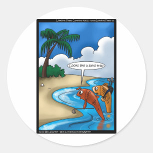 Die Golfplätze Fish Funny T-Shirts Karten und ande Runder Aufkleber