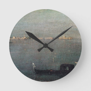 Die Gondel in der Lagune Runde Wanduhr