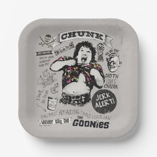 Die Goonies Chunk Retro Collage Pappteller (Vorderseite)