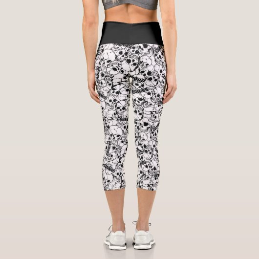 Die Goonies ein Mit Augen Willy Skull-Muster Capri Leggings (Rückseite)