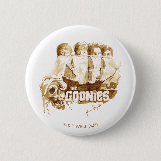 Die Goonies Pirate Schiff Wasserfarbe Grafik Button (Vorderseite)