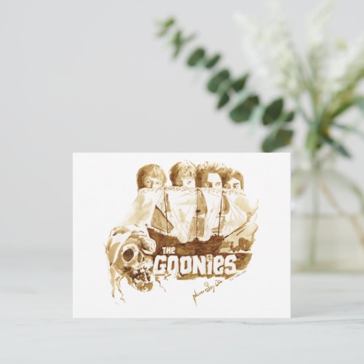 Die Goonies Pirate Schiff Wasserfarbe Grafik Postkarte (Stehend Vorderseite)