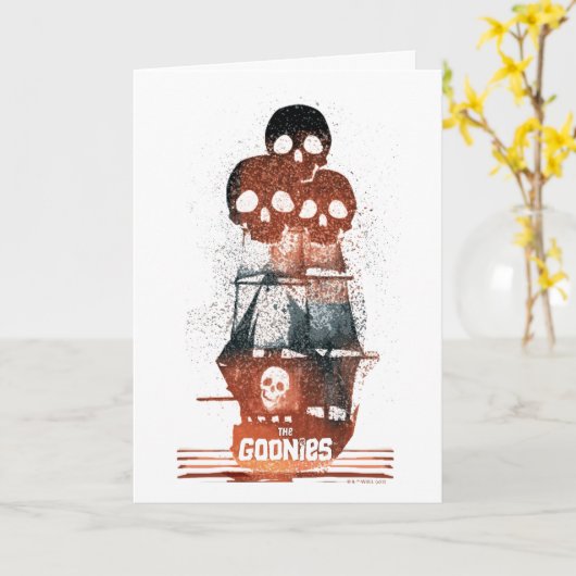 Die Goonies Pirate Ship Silhouette Graphic Karte (Gelbe Blume)