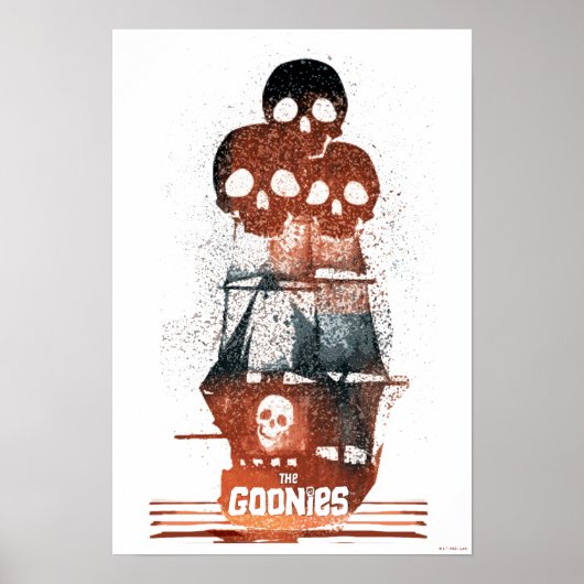 Die Goonies Pirate Ship Silhouette Graphic Poster (Vorne)