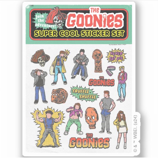 Die Goonies Retro Aufkleber Blatt Grafik (Vorderseite)