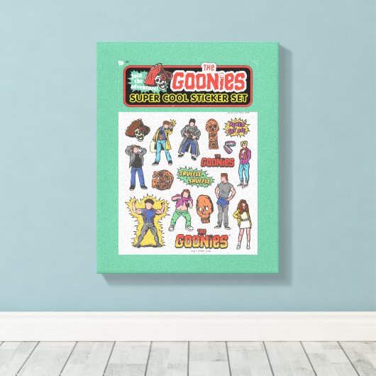 Die Goonies Retro Aufkleber Blatt Grafik Leinwanddruck (Insitu (Holzboden))