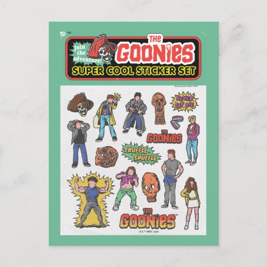 Die Goonies Retro Aufkleber Blatt Grafik Postkarte (Vorderseite)