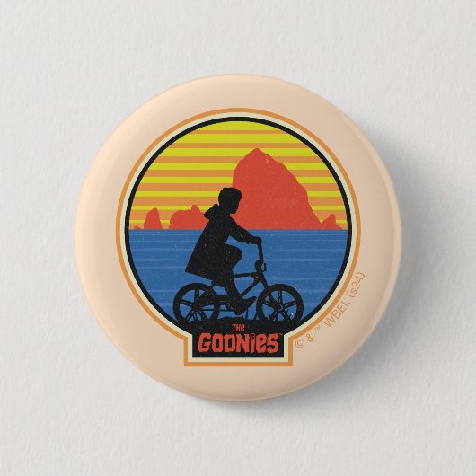 Die Goonies Retro Mikey Riding Bike Grafik Button (Vorderseite)