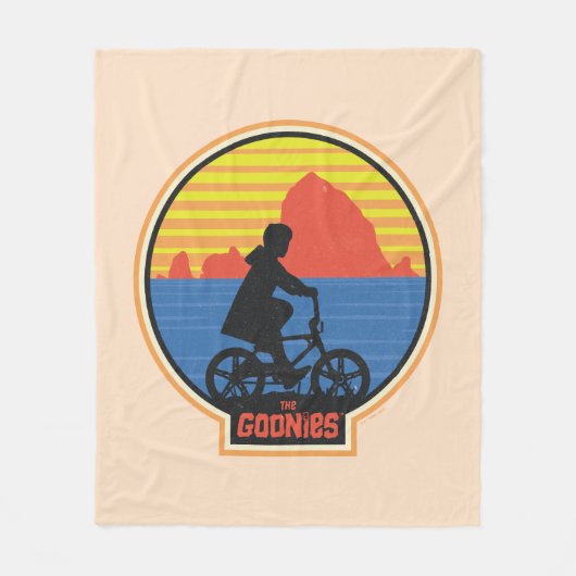 Die Goonies Retro Mikey Riding Bike Grafik Fleecedecke (Vorderseite)