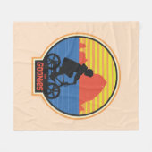 Die Goonies Retro Mikey Riding Bike Grafik Fleecedecke (Vorderseite (Horizontal))