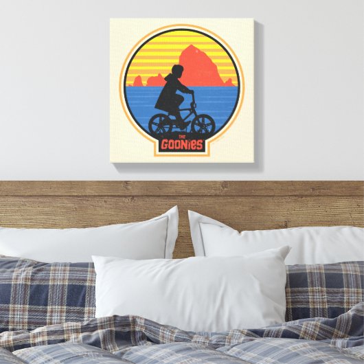 Die Goonies Retro Mikey Riding Bike Grafik Leinwanddruck (Insitu (Schlafzimmer))