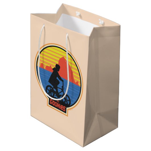 Die Goonies Retro Mikey Riding Bike Grafik Mittlere Geschenktüte (Rückseite Schrägansicht)