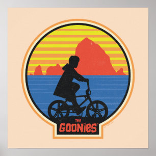 Die Goonies Retro Mikey Riding Bike Grafik Poster