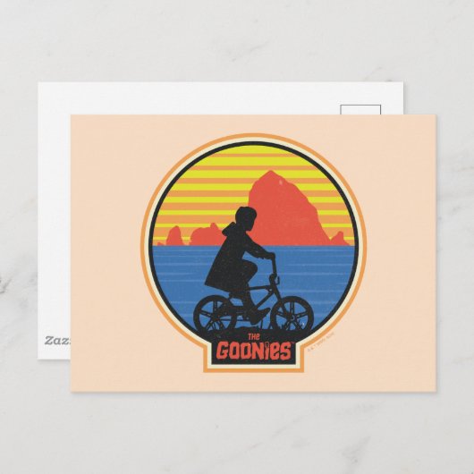 Die Goonies Retro Mikey Riding Bike Grafik Postkarte (Vorne/Hinten)