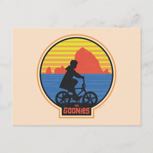 Die Goonies Retro Mikey Riding Bike Grafik Postkarte (Vorderseite)
