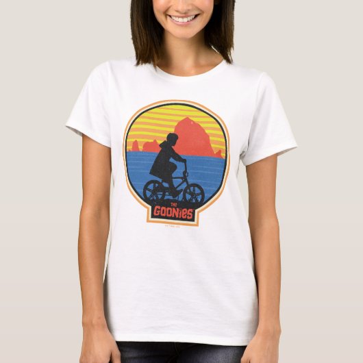 Die Goonies Retro Mikey Riding Bike Grafik T-Shirt (Vorderseite)