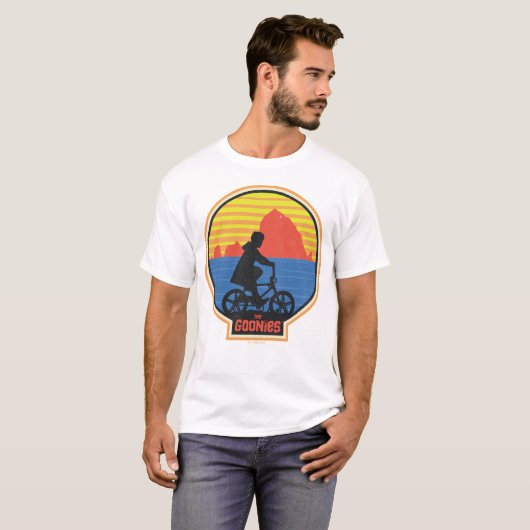 Die Goonies Retro Mikey Riding Bike Grafik T-Shirt (Vorne ganz)