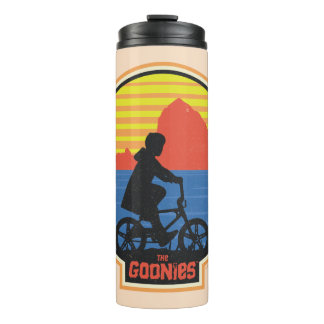 Die Goonies Retro Mikey Riding Bike Grafik Thermosbecher