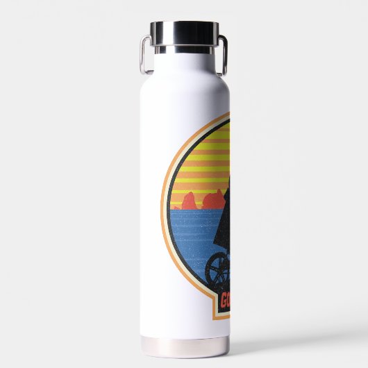 Die Goonies Retro Mikey Riding Bike Grafik Trinkflasche (Vorne)