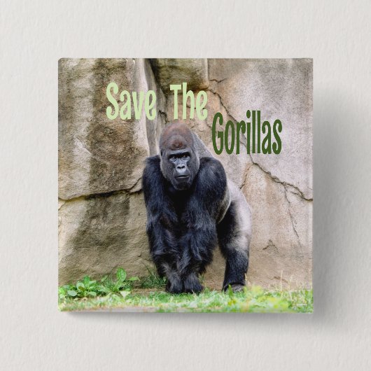 Die Gorillas gerettet Button (Vorderseite)