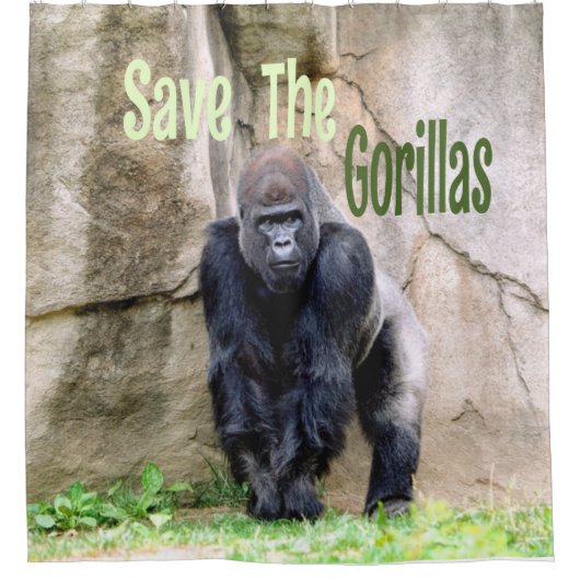 Die Gorillas Gerettet Duschvorhang (Vorderseite)
