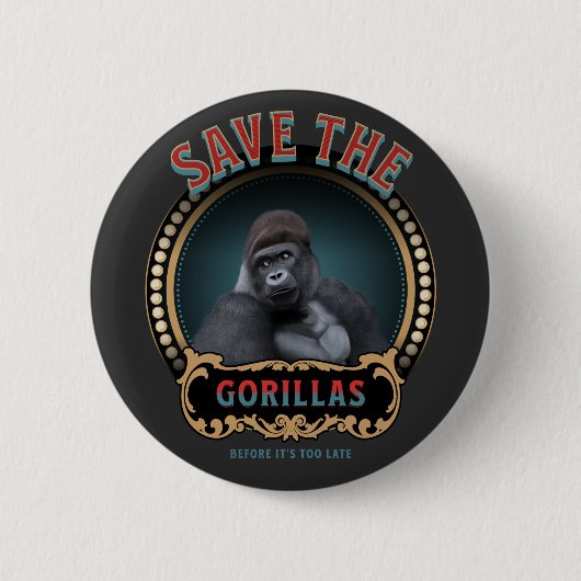 Die Gorillas gerettet | Gefährdete Arten Button (Vorderseite)