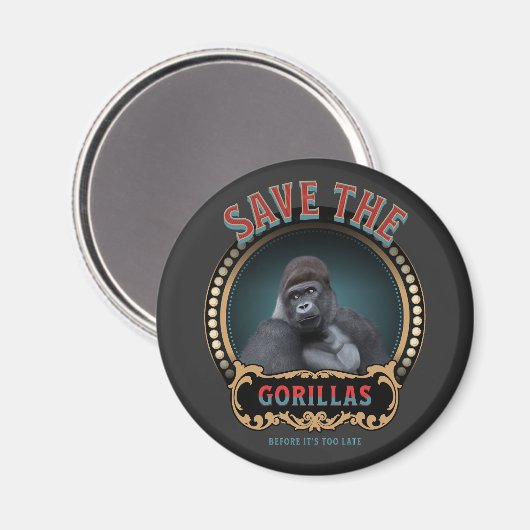Die Gorillas gerettet | Gefährdete Arten Magnet (Vorderseite/Rückseite)