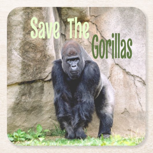 Die Gorillas gerettet Rechteckiger Pappuntersetzer (Vorderseite)