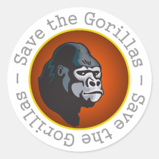 Die Gorillas gerettet Runder Aufkleber