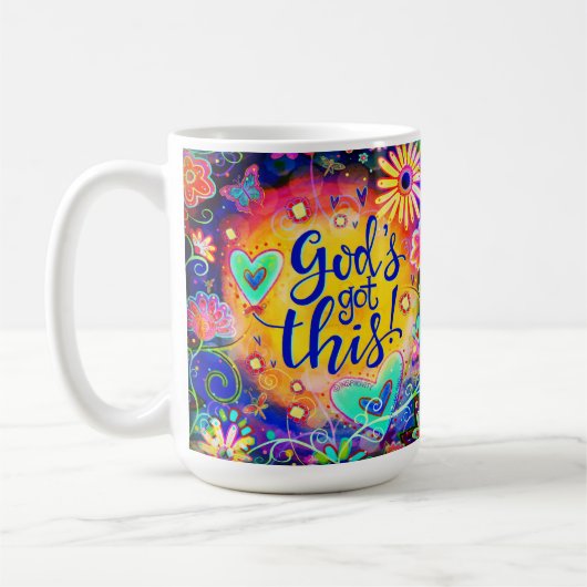 Die Got dieses Zitats durch hübsche Gottes Inspiri Kaffeetasse (Links)