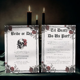 Die Goth Floral Junggeselinnen-Abschied Route Einladung