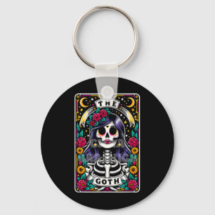 Die goth lustige Tarotkarte sarkastischer Skeletts Schlüsselanhänger