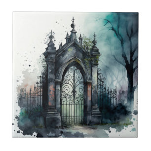 Die Gothic-Friedhofstor-Serie Design 11 Fliese