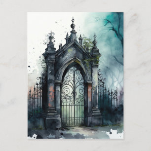 Die Gothic-Friedhofstor-Serie Design 11 Postkarte