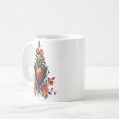Die gotische Eleganz des Herzens Kaffeetasse (Vorderseite Links)