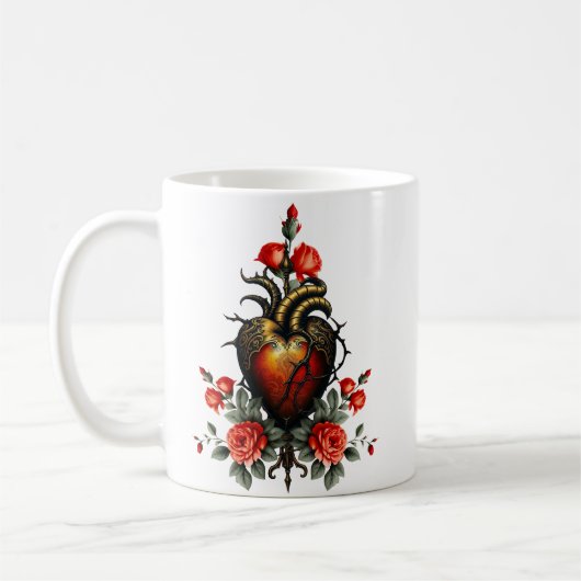 Die gotische Eleganz des Herzens Kaffeetasse (Links)