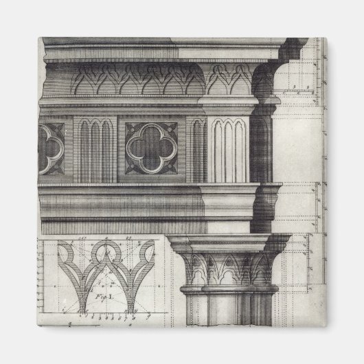 Die gotische Entablature Magnet (Vorne)