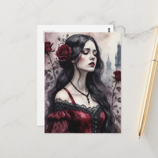 Die gotische Frau Postkarte (Vorderseite/Rückseite Beispiel)