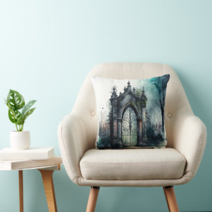 Die gotische Friedhofs-Tor-Serie Design 11 Kissen