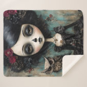 Die Gotische Puppe und ihr Haustier-Eule Sherpadecke (Vorderseite (Horizontal))